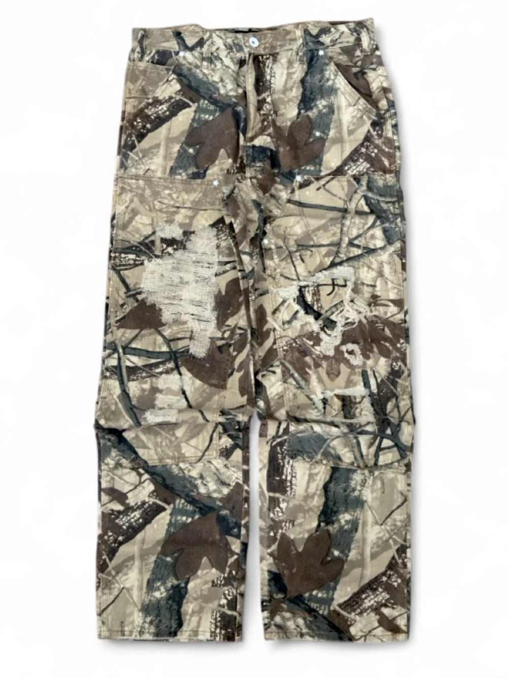 Memory Lane Double-Knee Distressed Camo Men’s Pants Size W34 x L32 (NWT)